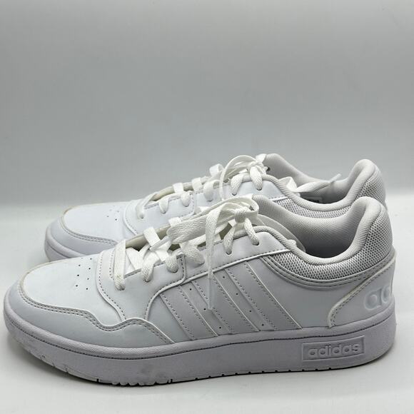 ADIDAS Hoops 3.0 Low Classic Shoes Sneakers White Cloud Dash Gray Sz M8 W10 - Picture 4 of 7